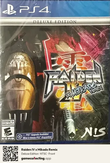 Raiden IV x Mikado Remix PlayStation 4, NTSC box front