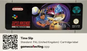 Time Slip Super Nintendo Entertainment System, PAL cartridge label