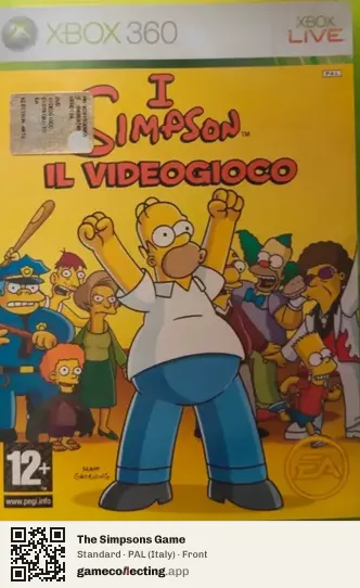 The Simpsons Game Xbox 360, Italy box front