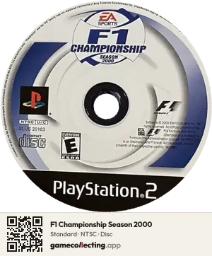 F1 Championship Season 2000 PlayStation 2, NTSC disc