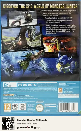 Monster Hunter 3 Ultimate Nintendo Wii U, PAL box back