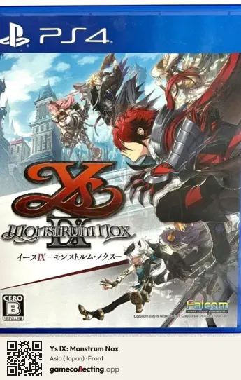 Ys IX: Monstrum Nox PlayStation 4, Asia box front