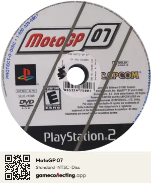 MotoGP 07 PlayStation 2, NTSC disc