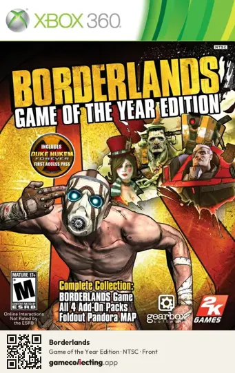 Borderlands Xbox 360, NTSC box front