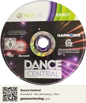 Dance Central Xbox 360, PAL disc