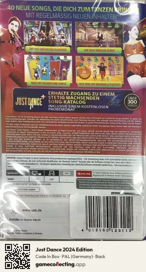Just Dance 2024 Edition Nintendo Switch, Germany box back