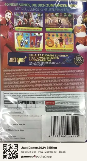 Just Dance 2024 Edition Nintendo Switch, Germany box back