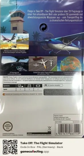 Take Off: The Flight Simulator Nintendo Switch, Germany box back