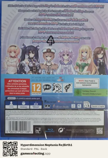 Hyperdimension Neptunia Re;Birth1 PlayStation 4, PAL box back