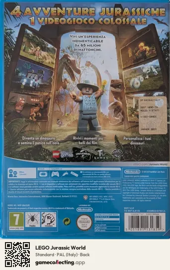 LEGO Jurassic World Nintendo Wii U, Italy box back