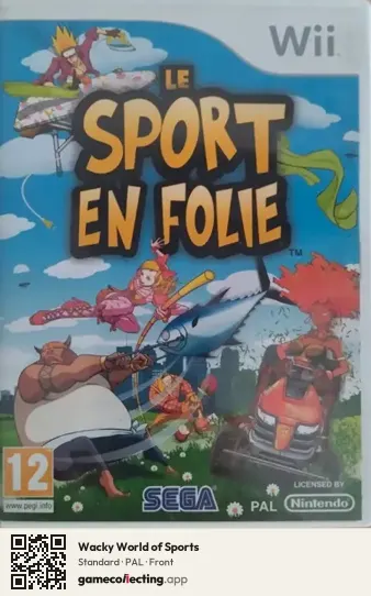 Wacky World of Sports Nintendo Wii, PAL box front