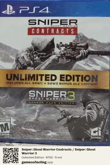 Sniper: Ghost Warrior Contracts / Sniper: Ghost Warrior 3 PlayStation 4, NTSC box front