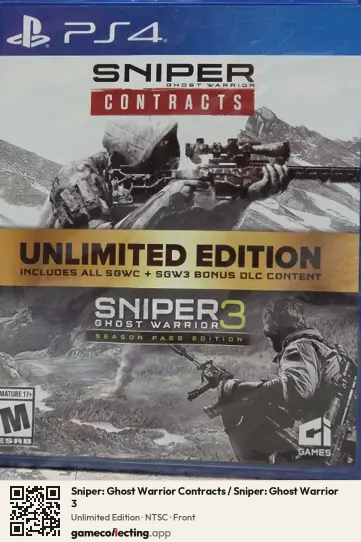 Sniper: Ghost Warrior Contracts / Sniper: Ghost Warrior 3 PlayStation 4, NTSC box front