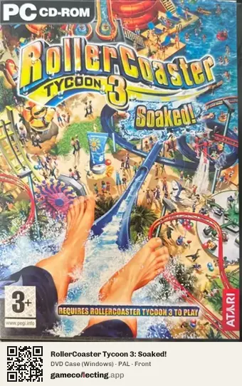 RollerCoaster Tycoon 3: Soaked! Computer, PAL box front