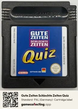 Gute Zeiten Schlechte Zeiten Quiz Game Boy Color, PAL cartridge label