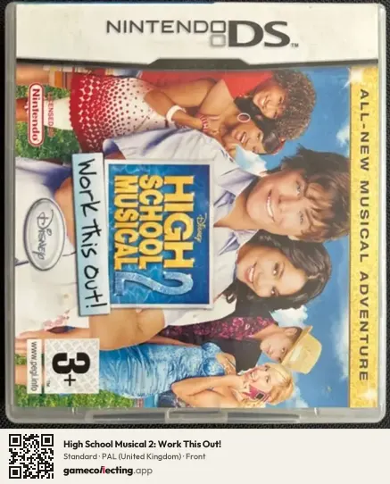 High School Musical 2: Work This Out! Nintendo DS, United Kingdom box front