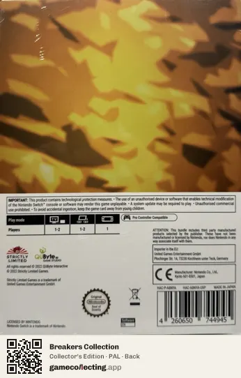Breakers Collection Nintendo Switch, PAL box back