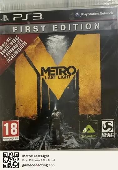 Metro: Last Light PlayStation 3, PAL box front