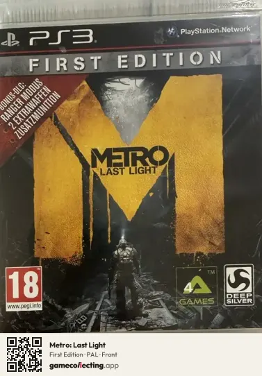 Metro: Last Light PlayStation 3, PAL box front