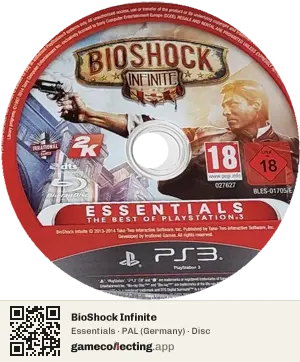 BioShock Infinite PlayStation 3, PAL disc