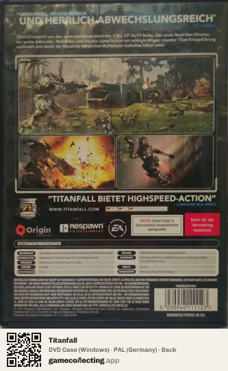 Titanfall Computer, Germany box back
