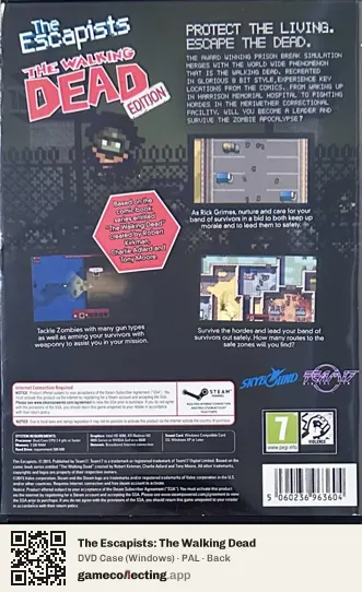 The Escapists: The Walking Dead Computer, PAL box back