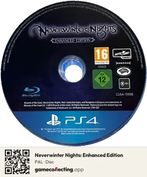 Neverwinter Nights: Enhanced Edition PlayStation 4, PAL disc