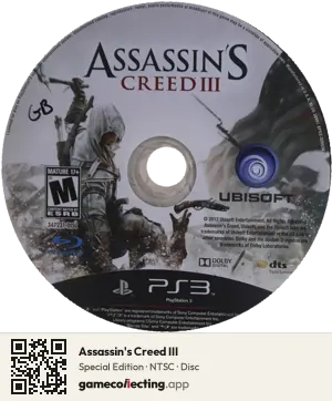 Assassin's Creed III PlayStation 3, NTSC disc