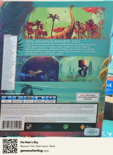 No Man's Sky PlayStation 4, Germany box back