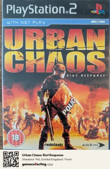 Urban Chaos: Riot Response PlayStation 2, United Kingdom box front