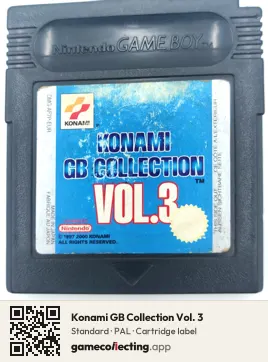 Konami GB Collection Vol. 3 Game Boy Color, PAL cartridge label