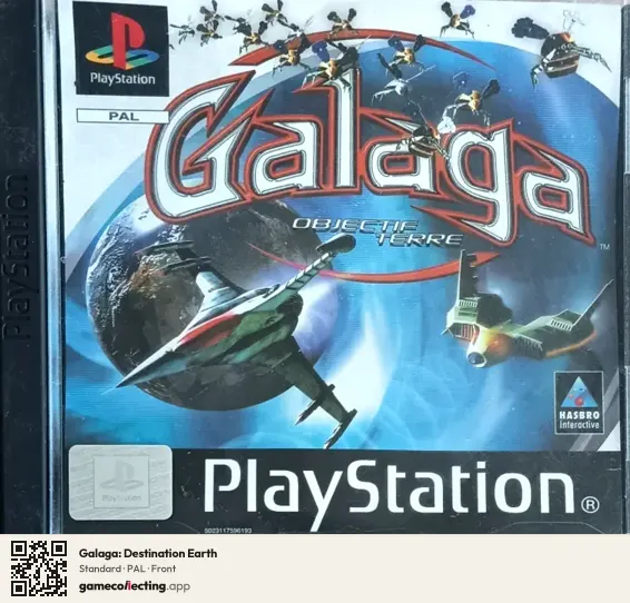 Galaga: Destination Earth PlayStation, PAL box front