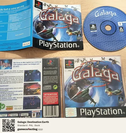Galaga: Destination Earth PlayStation, PAL box back