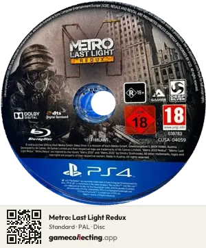 Metro: Last Light Redux PlayStation 4, PAL disc