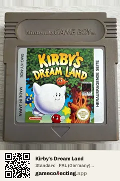 Kirby's Dream Land Game Boy, PAL cartridge label