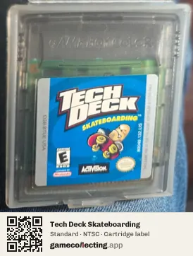 Tech Deck Skateboarding Game Boy Color, NTSC cartridge label