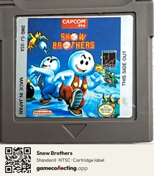 Snow Brothers Game Boy, NTSC cartridge label