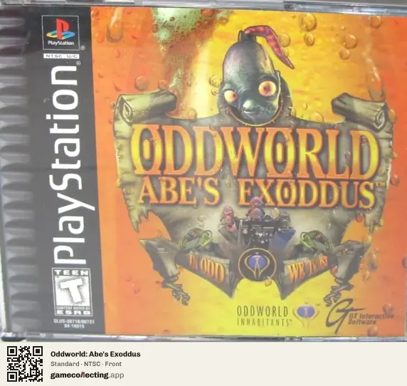 Oddworld: Abe's Exoddus PlayStation, NTSC box front
