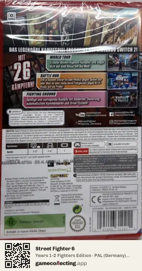Street Fighter 6 Nintendo Switch 2, Germany box back