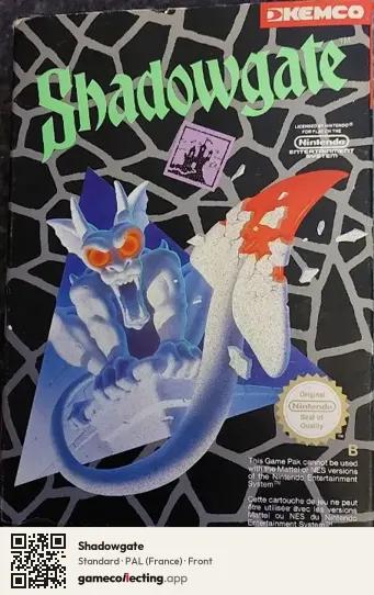 Shadowgate Nintendo Entertainment System, France box front