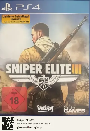 Sniper Elite III PlayStation 4, Germany box front