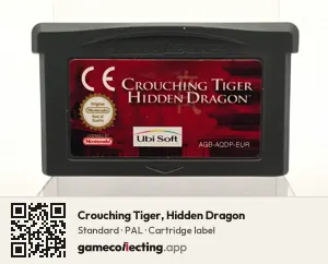 Crouching Tiger, Hidden Dragon Game Boy Advance, PAL cartridge label