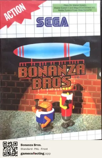 Bonanza Bros. Sega Master System, PAL box front