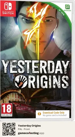 Yesterday Origins Nintendo Switch, PAL box front