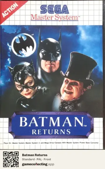 Batman Returns Sega Master System, PAL box front