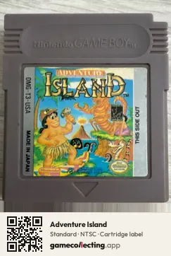 Adventure Island Game Boy, NTSC cartridge label