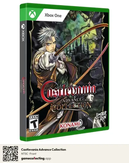 Castlevania Advance Collection Xbox One, NTSC box front