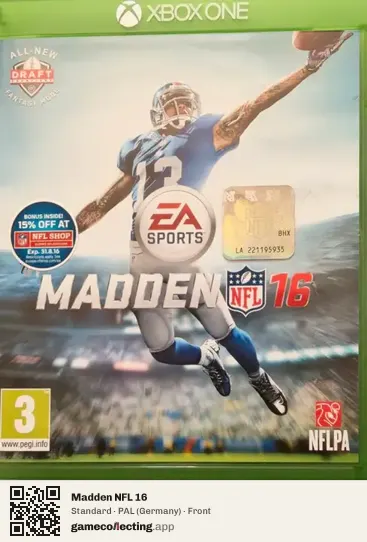 Madden NFL 16 Xbox One, Germany box front