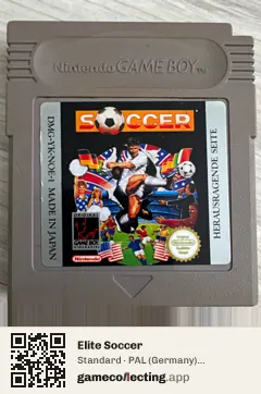 Elite Soccer Game Boy, PAL cartridge label