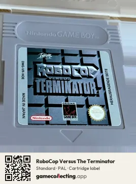 RoboCop Versus The Terminator Game Boy, PAL cartridge label